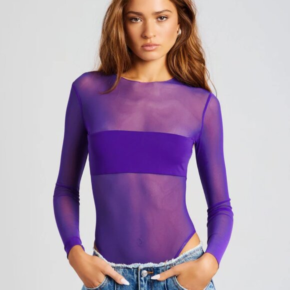 NWT SER.O.YA Women's Rizzo Bodysuit in Violet Indigo Size S - Picture 1 of 7